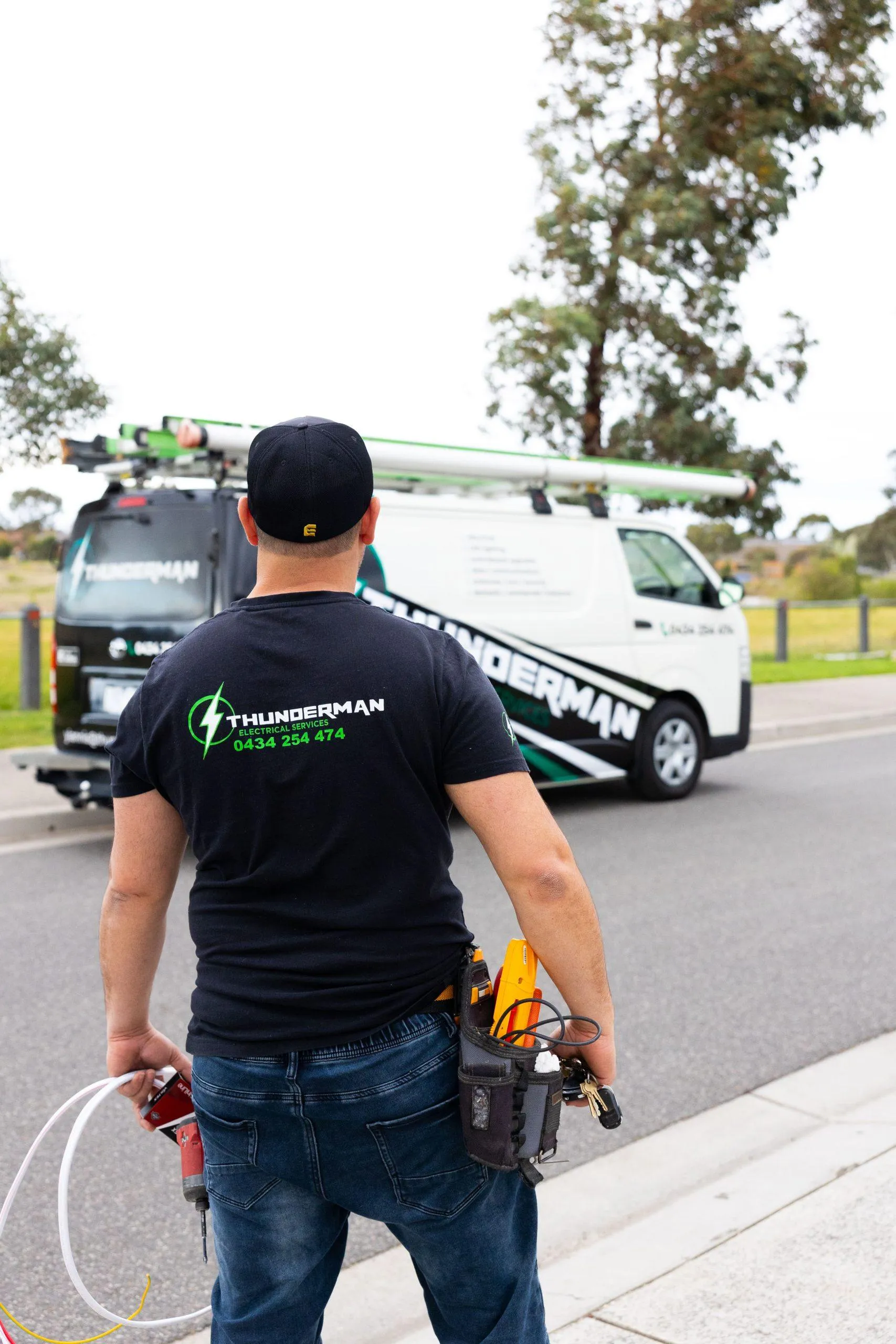 Yiannis arriving on a Melbourne job